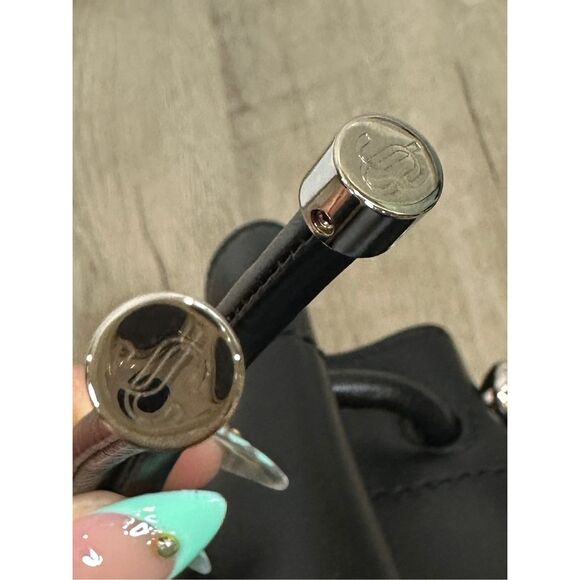 JIMMY CHOO Bon Bon Bucket Black Soft Shiny Smooth Calf Leather Bucket Bag $1750 - Picture 11 of 15